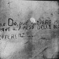 Graffiti dei prigionieri nelle celle della Polizia di sicurezza-SD in Viale Campanini, Parma 1945