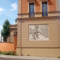 Mosaico sulla facciata esterna dell’ex stabilimento di Tommaso Barbieri
