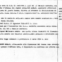 Documento di licenziamento di Araldo Dellamore