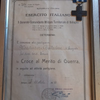 croce al merito di guerra in seguito ad attività partigiana, conferita il 18 ottobre 1950