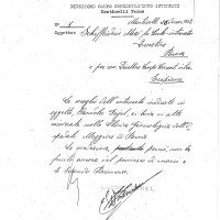 Documento della direzione del campo di concentramento di Monticelli inviato al Questore e al direttore del campo di Scipione, 26 dicembre 1943