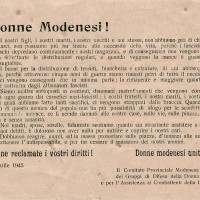 Appello alla mobilitazione delle donne modenesi.