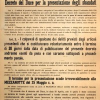 Manifesto fascista per la presentazione degli sbandati entro il 25 maggio 1944.