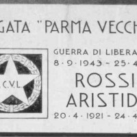 Lapide posta in via Benassi in ricordo di Aristide Rossi, caduto il 25 aprile 1945