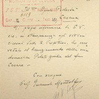Dichiarazione autografa del prof. Mondolfo dell'avvenuto licenziamento della sua domestica ariana (Archivio di Stato)