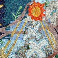 Un mosaico per la pace realizzato dai bambini delle scuole elementari di Ponte Nuovo nel 2002