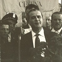 27 agosto 1963. Antonio Manuzzi commemora Cino Macrelli al Cimitero di Cesena