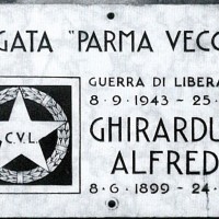 Lapide posta in via D’Azeglio in ricordo di Alfredo Ghirarduzzi, caduto il 24 aprile 1945