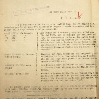 Documento del 1944 attestante l'allontanamento di Balazs da Cesena (Archivio di Stato)