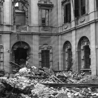Macerie del Palazzo Ducale dopo i bombardamenti