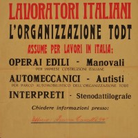 Manifesto per la ricerca di lavoratori per la Todt, Piacenza