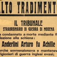 Manifesto della condanna a morte di Arturo Anderlini.