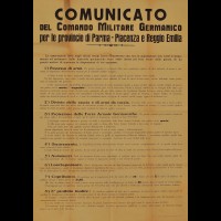Manifesto affisso sui muri di Piacenza