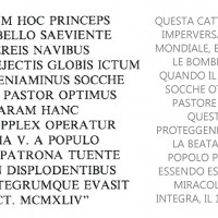 Targa commemorativa (rielaborazione dell'autore, da C. SIROTTI, Cesena diciotto secoli di storia. Dall’arrivo del Cristianesimo alla Cattedrale odierna, Stilgraf Editrice, Cesena, 1982, p. 181)