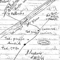 Mappa partigiana disegnata a mano, 30/7/1944