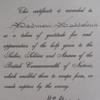 benemerenza conferita dal generale Alexander 1939-1945