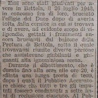 Trafiletto su La Scure che  annuncia la condanna a cinque anni inflitta dal Tribunale speciale a Francesco Daveri (5 marzo 1944)