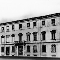Cesena, il palazzo della Banca Popolare, già Palazzo Fantaguzzi, 1956 circa (BCM Fondo Bacchi, FBP 723)
