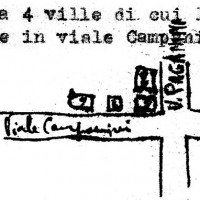 Mappa degli edifici occupati dall'Aussenkommando della Polizia di sicurezza-SD all'angolo tra Viale Campanini e Via Paganini, disegnata da un informatore del servizio informazioni partigiano nell'aprile 1945