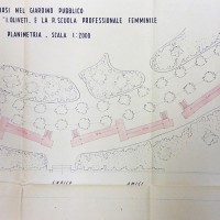 Planimetria dei rifugi tubolari nel giardino, 1943 (AS-FC Fo, C.P.P.A.A. Comitato Provinciale di Protezione Antiaerea, busta n. 28)